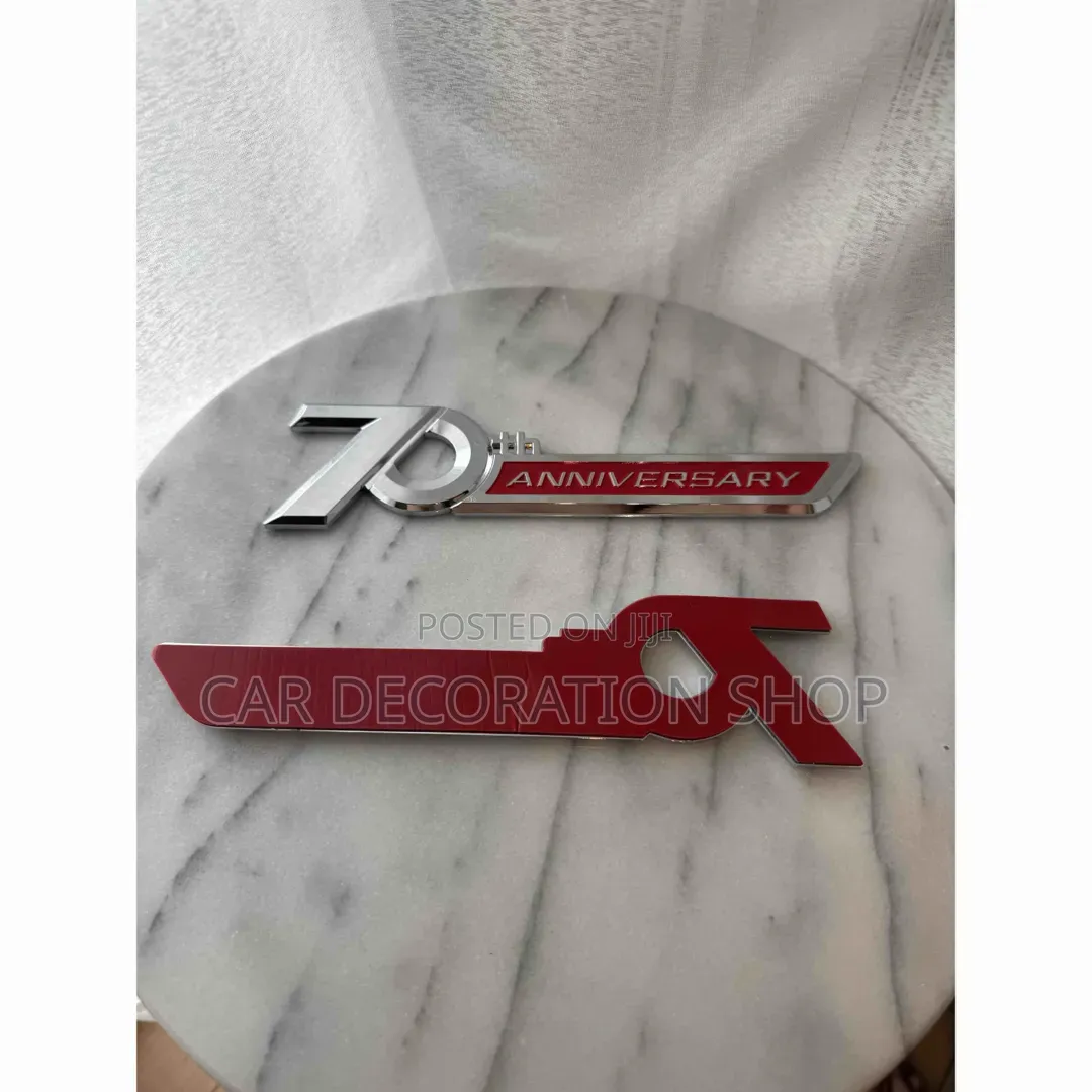 Weather Resistant 3DABS Plastic Adhesivebacking 70th Anniversary Badge