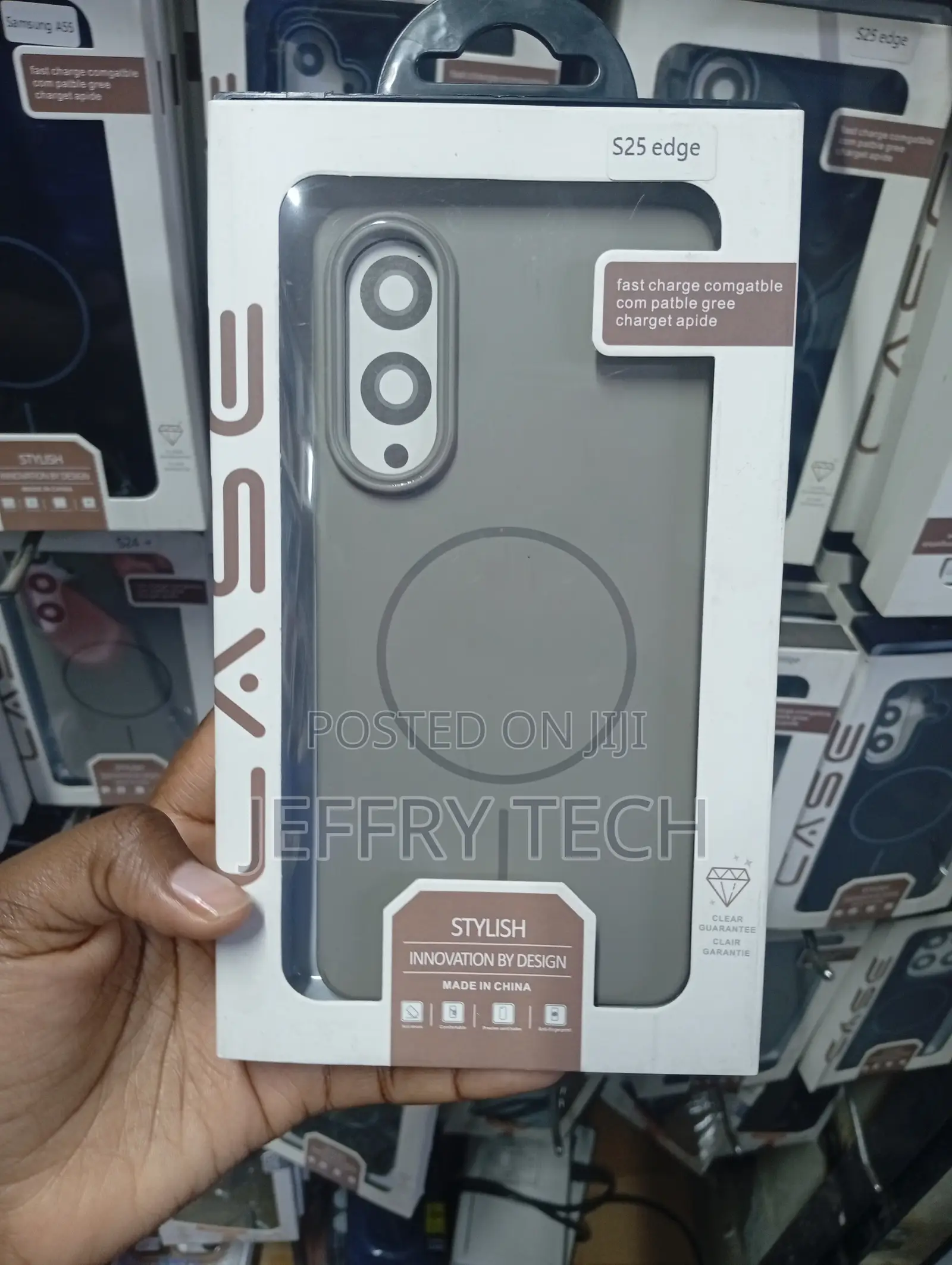 Grey MagSafe Matte Phone Case Designed for the Samsung Galaxy S25 Edge