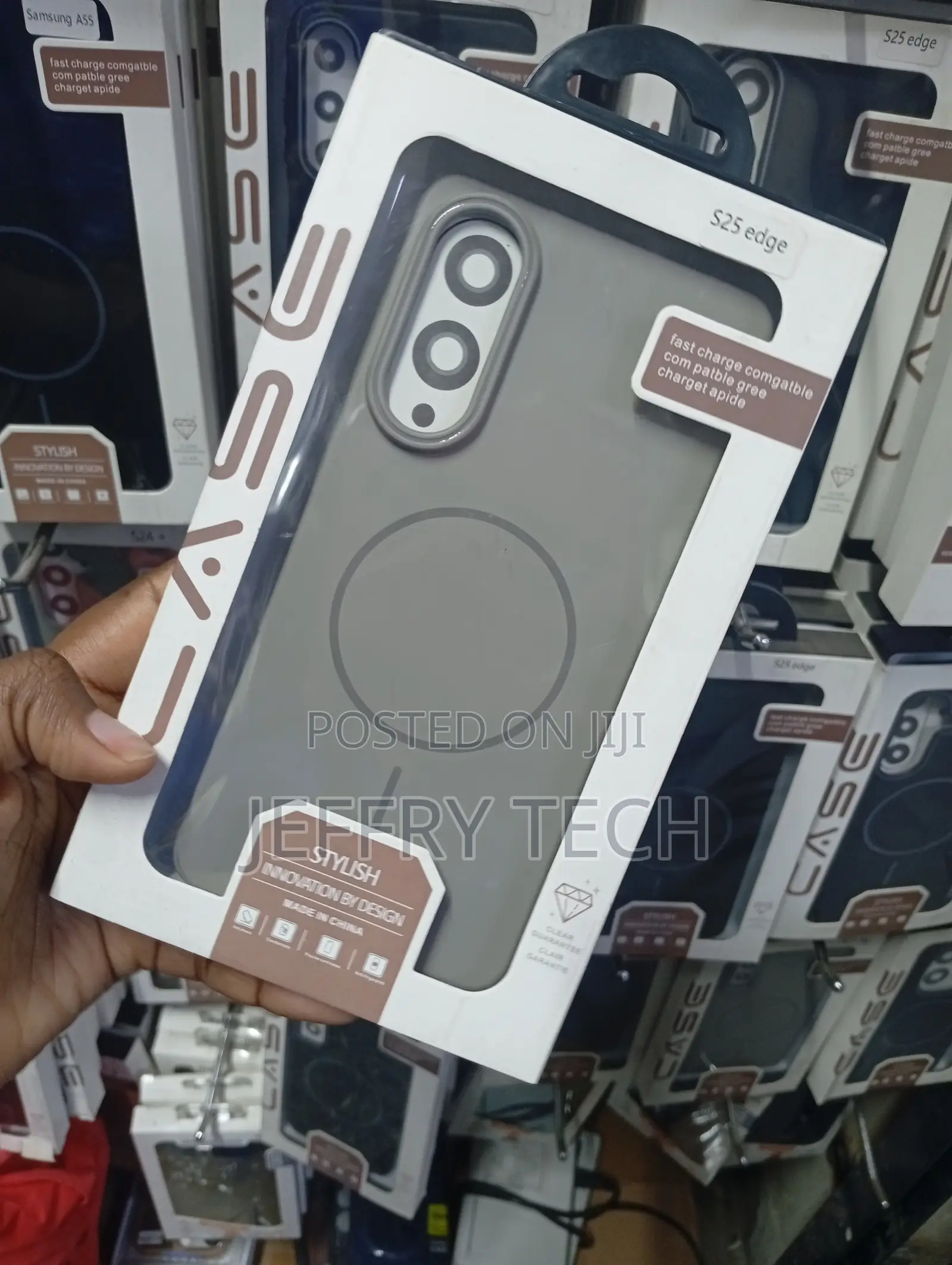 Grey MagSafe Matte Phone Case Designed for the Samsung Galaxy S25 Edge