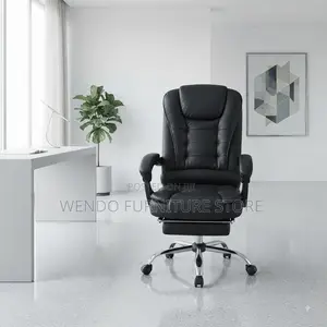 Office Chairs; Heavy Cushioned Office High Back Leather Chairs
