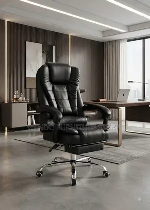 Office Chairs; Heavy Cushioned Office High Back Leather Chairs