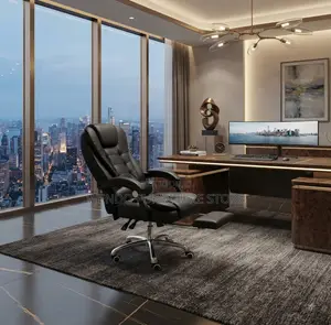 Office Chairs; Heavy Cushioned Office High Back Leather Chairs