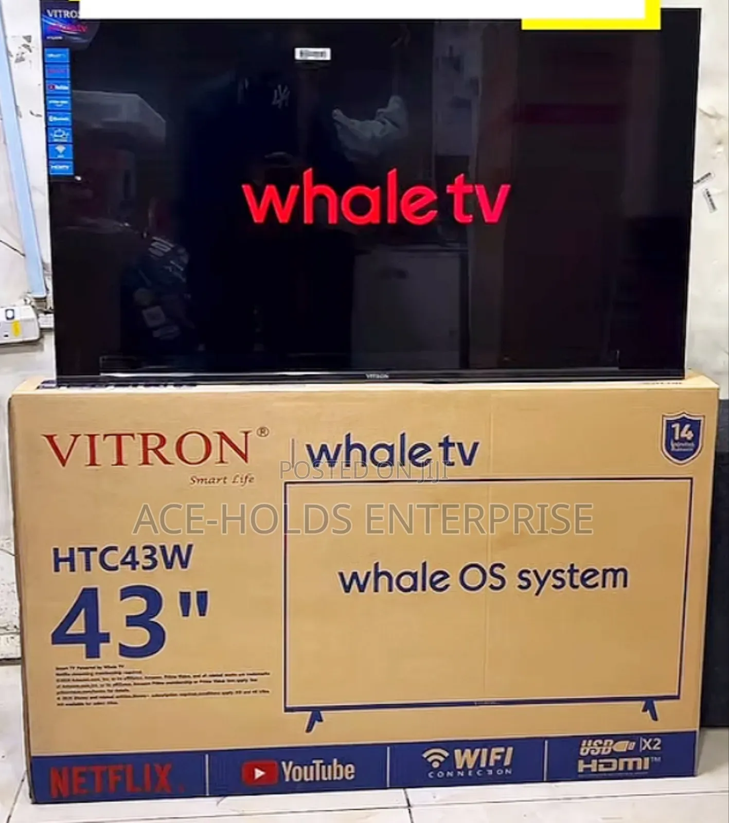 HTC43W - Vitron 43" Smart Whale OS TV With Built-in Decoder