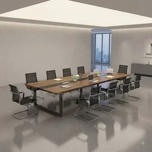 Boardroom Table; 2400MM Brown Meeting Table With Power Cable Manager