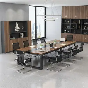 Boardroom Table; 2400MM Brown Meeting Table With Power Cable Manager