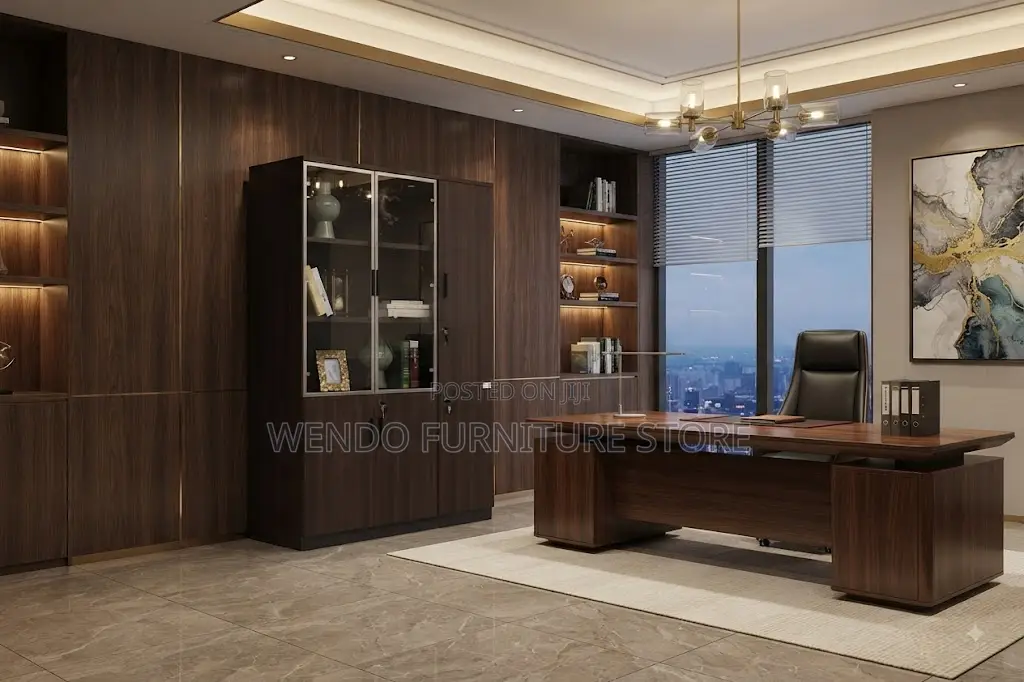 Office Cabinet; Three Doors Wooden Executive Gray Office Store Cabinet