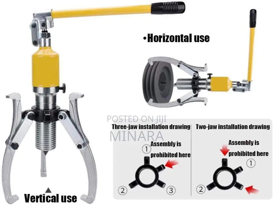 10 Ton, Hydraulic Puller, Jaw Puller for Bearing, Gear, Hub, Pulley