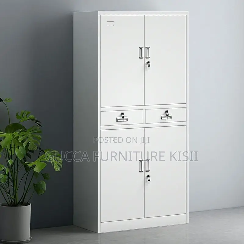Office Cabinet; 4-Door Steel Storage Cabinet With Shelves