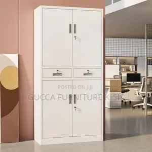 Office Cabinet; 4-Door Steel Storage Cabinet With Shelves