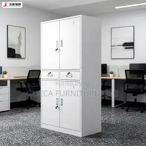 Office Cabinet; 4-Door Steel Storage Cabinet With Shelves