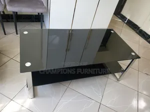 Modern Black Tempered Glass Coffee Table