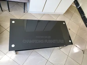 Modern Black Tempered Glass Coffee Table