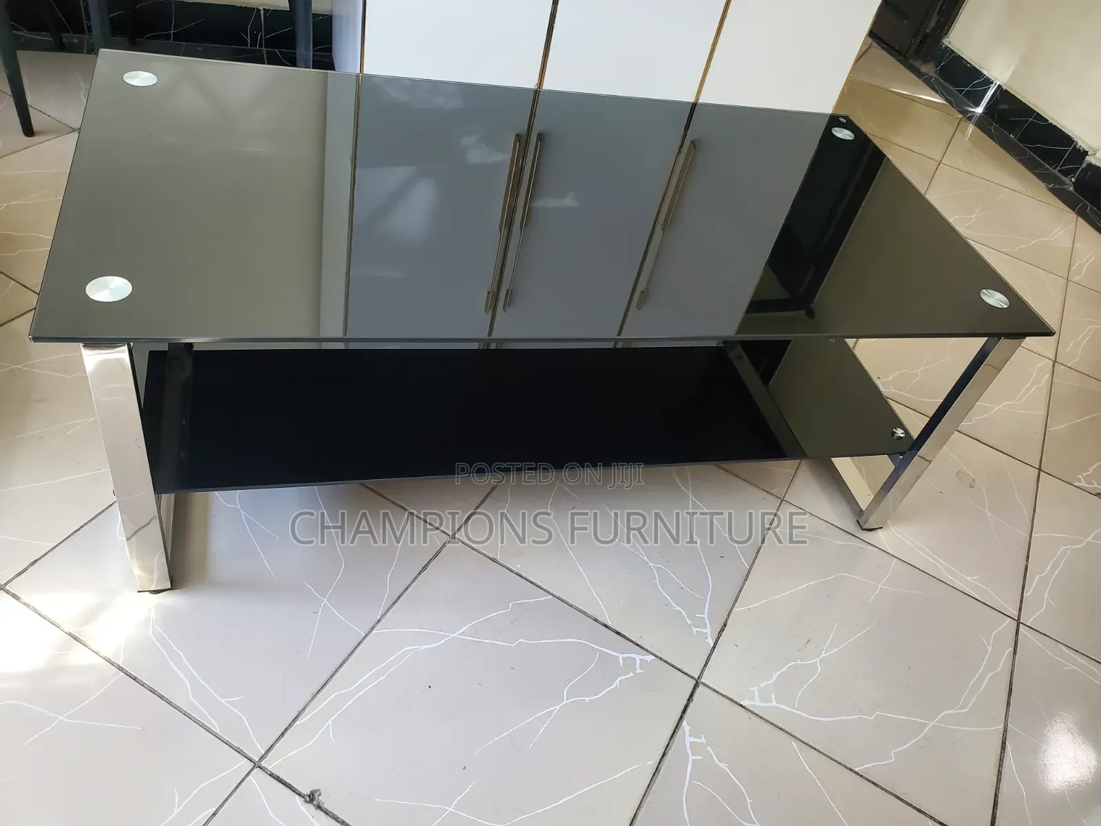 Modern Black Tempered Glass Coffee Table