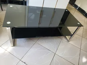 Modern Black Tempered Glass Coffee Table
