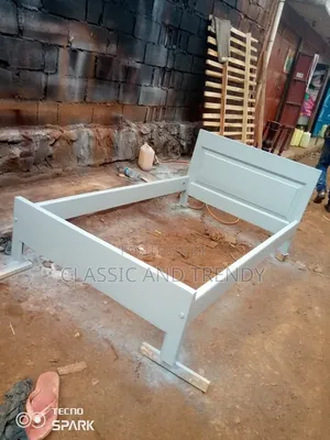 4by6 Grey Wooden Bed