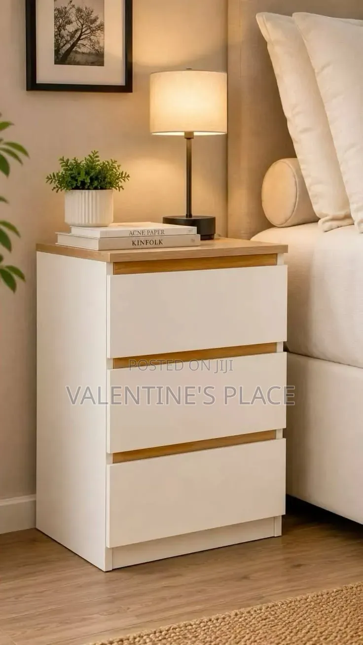 Chic Minimalist S-Design Bedside Table / Accent Shelf