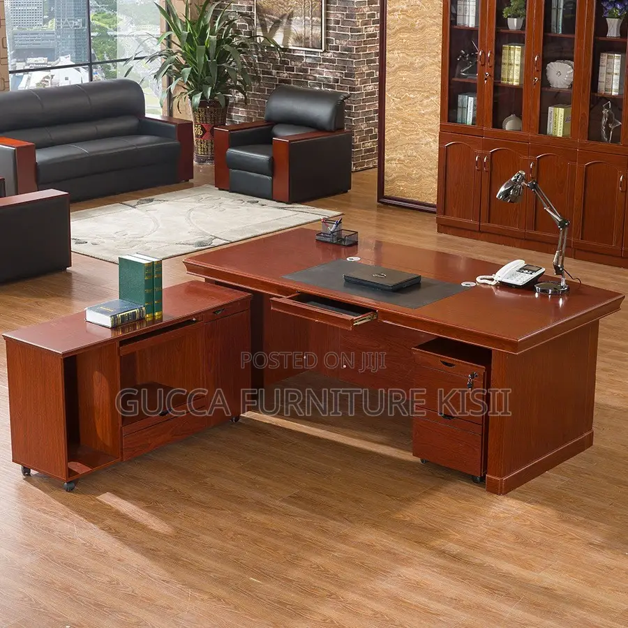 Office Desk; 1.6M Mahogany Office Desk