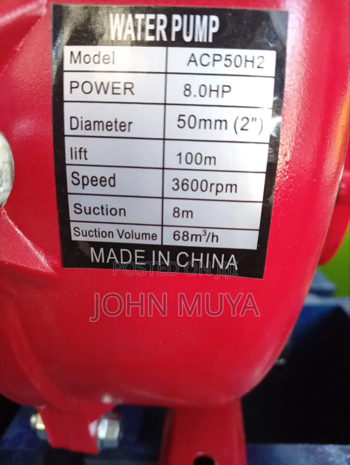 8HP 4-Stroke Gasoline High Pressure Water Pump Engine