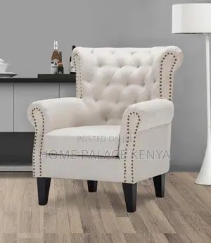 Armchair; Upholstered Tufted Armchair With Padded Seat and Backrest