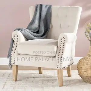 Armchair; Upholstered Tufted Armchair With Padded Seat and Backrest