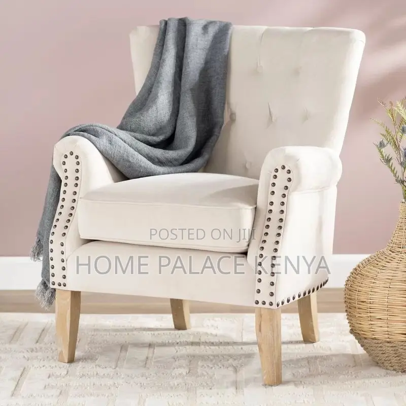 Armchair; Upholstered Tufted Armchair With Padded Seat and Backrest