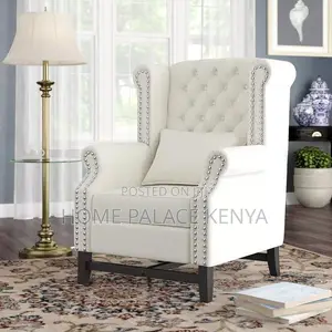 Armchair; Upholstered Tufted Armchair With Padded Seat and Backrest