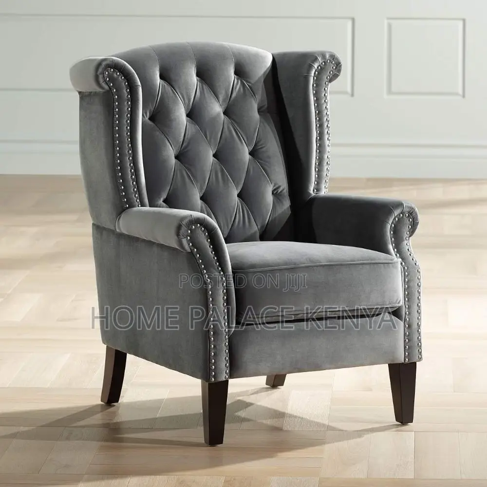 Armchair; Upholstered Tufted Armchair With Padded Seat and Backrest