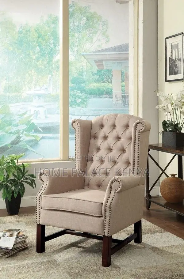 Armchair; Upholstered Tufted Armchair With Padded Seat and Backrest
