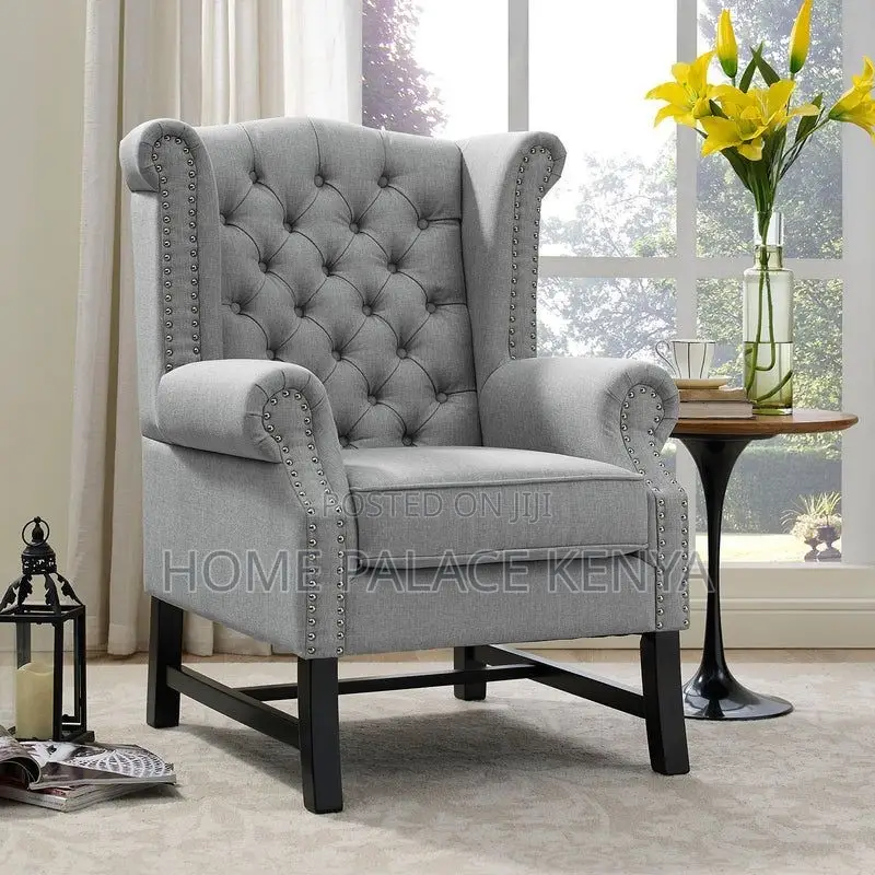 Armchair; Upholstered Tufted Armchair With Padded Seat and Backrest