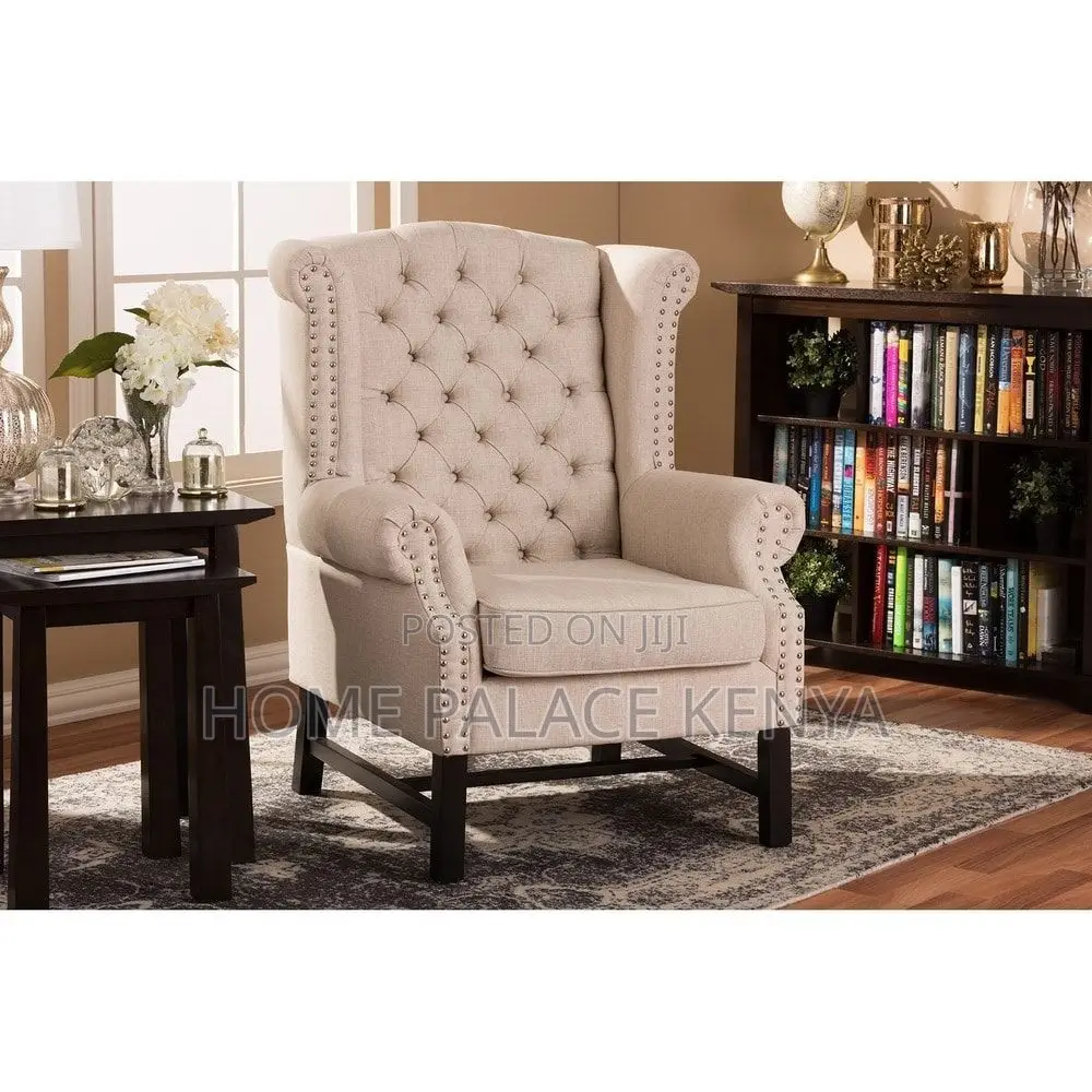 Armchair; Upholstered Tufted Armchair With Padded Seat and Backrest