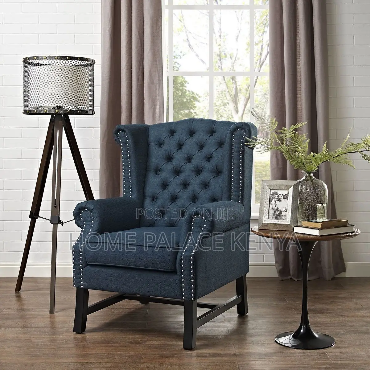 Armchair; Upholstered Tufted Armchair With Padded Seat and Backrest