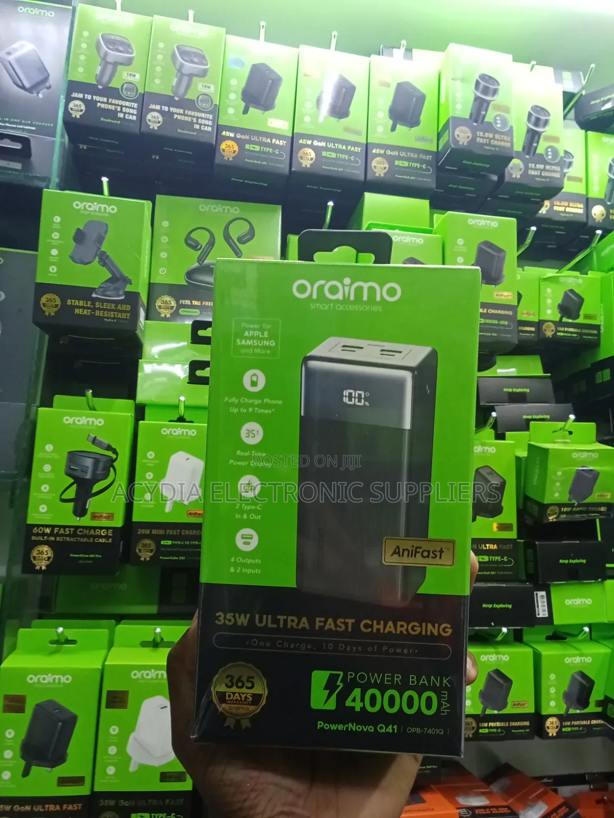 Oraimo 40000mAh , PowerNova Q41, 22.5W Power Bank _BLACK