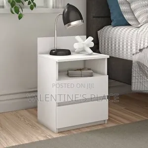 Modern 2-Drawer White Nightstand