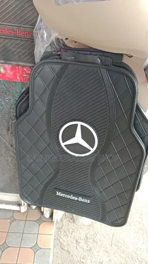 Mercedes Black Mats With Iconic White Accent Logo