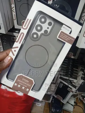 Phone Case in a White and Brown Box Labeled for the Samsung Galaxy S25