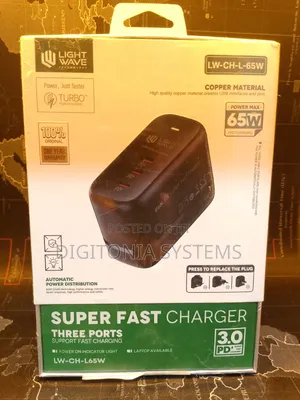Light Wave Super Fast Charger Three Ports Lw-Ch-L65w