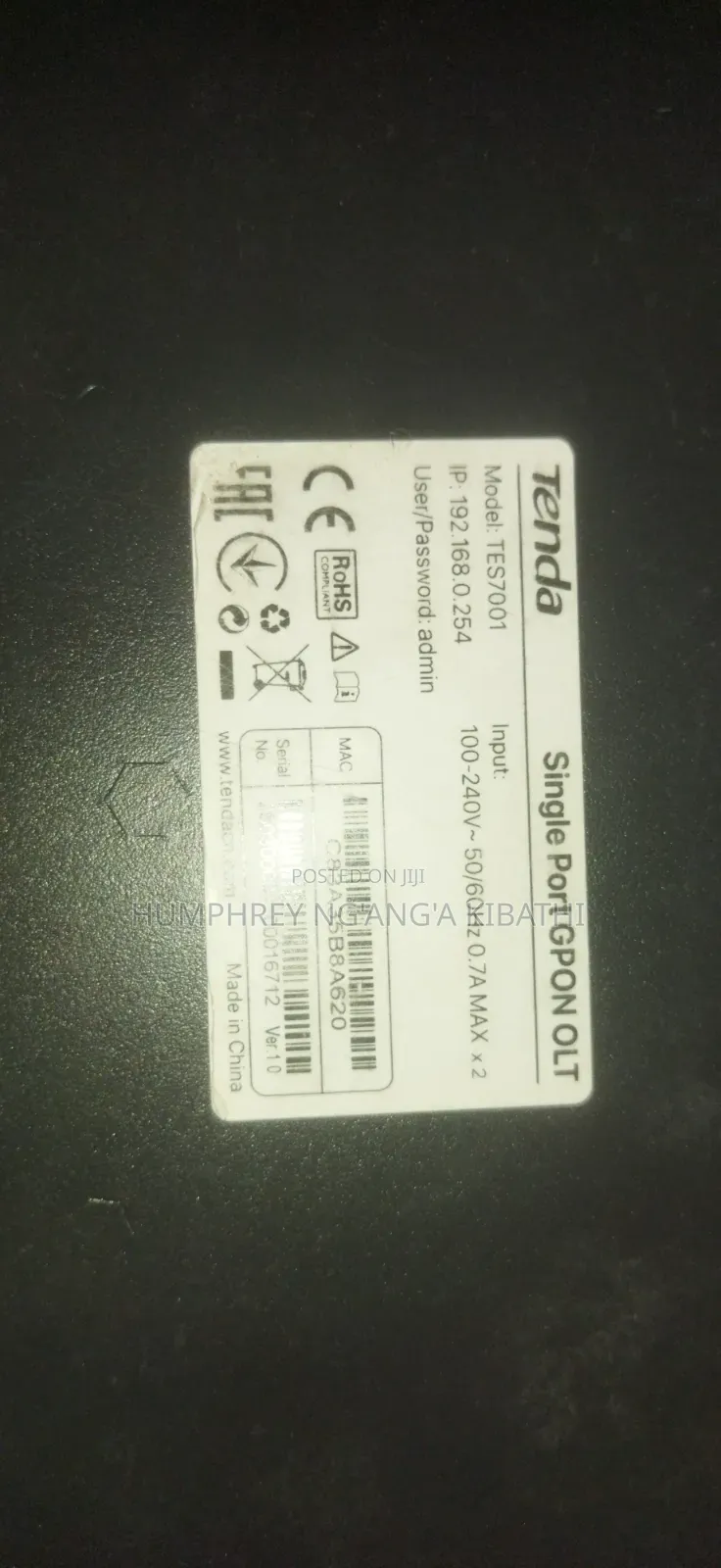 Tenda Single Port Gpon Olt
