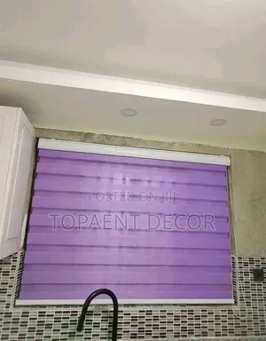 White and Purple Window Blinds