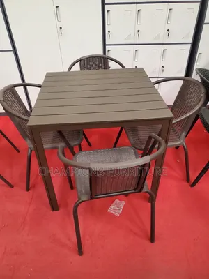Brown Modern Slatted Outdoor Set