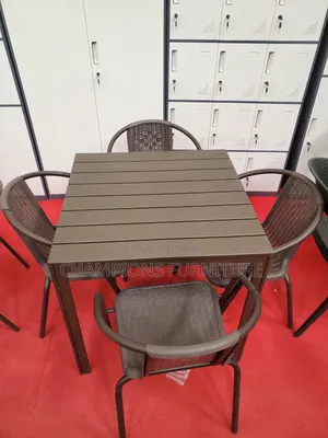 Brown Modern Slatted Outdoor Set
