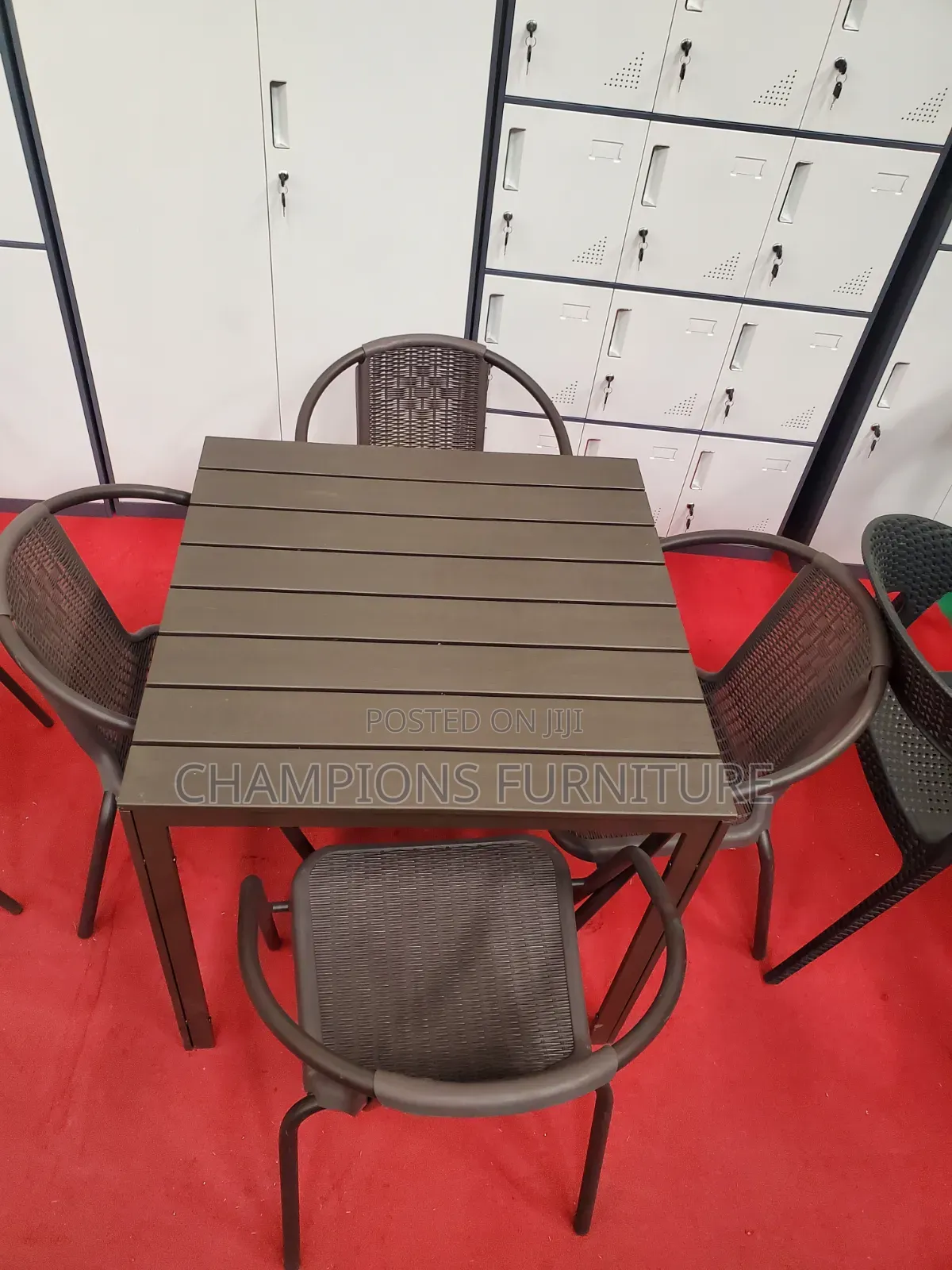 Brown Modern Slatted Outdoor Set