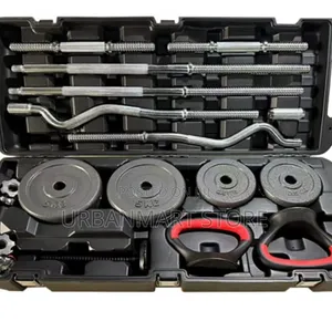 58KG York Weight Set With Dumbbells, Bars Carry Case