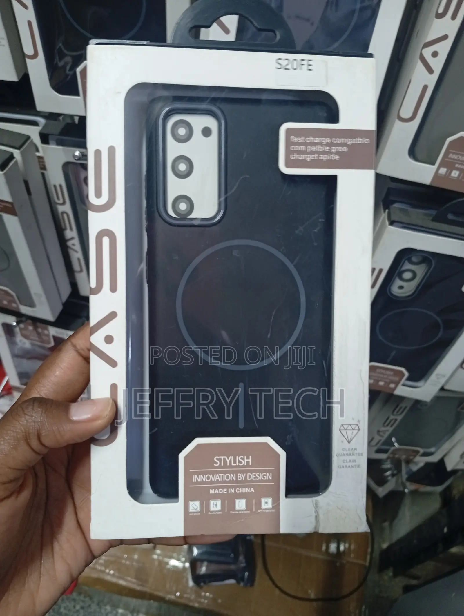 Black Magnetic Matte Phone Case Labeled for the Samsung Galaxy S20 FE