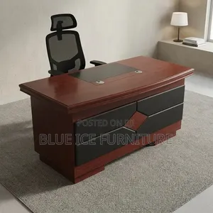 Brown 1.4m Modern Executive Office Desk With Storage