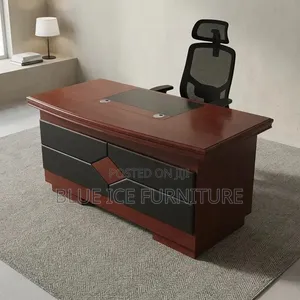 Brown 1.4m Modern Executive Office Desk With Storage