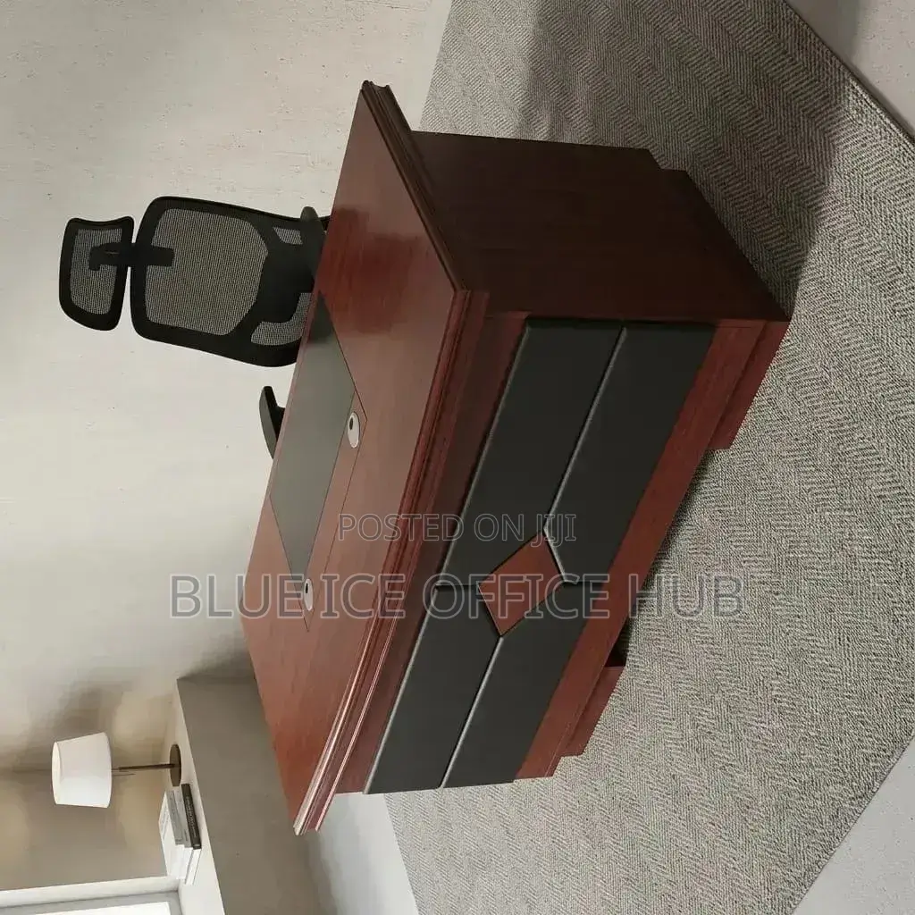 Brown 1.4m Modern Executive Office Desk With Storage