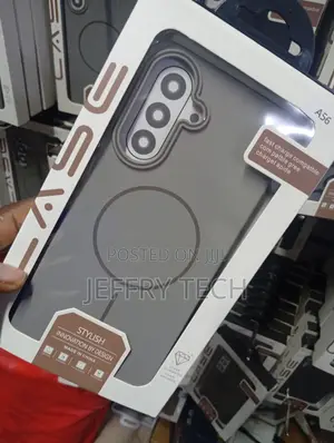 Grey Magnetic Phone Case Packaged for the Samsung Galaxy A56.