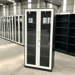 Office Cabinet: 2-Door Glass Metalic Cabinet