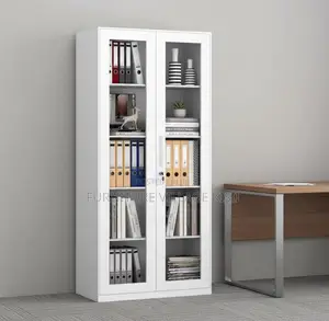 Office Cabinet: 2-Door Glass Metalic Cabinet