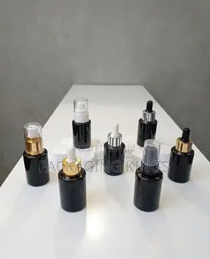 30ml Black Flat Shoulder Serum Bottle